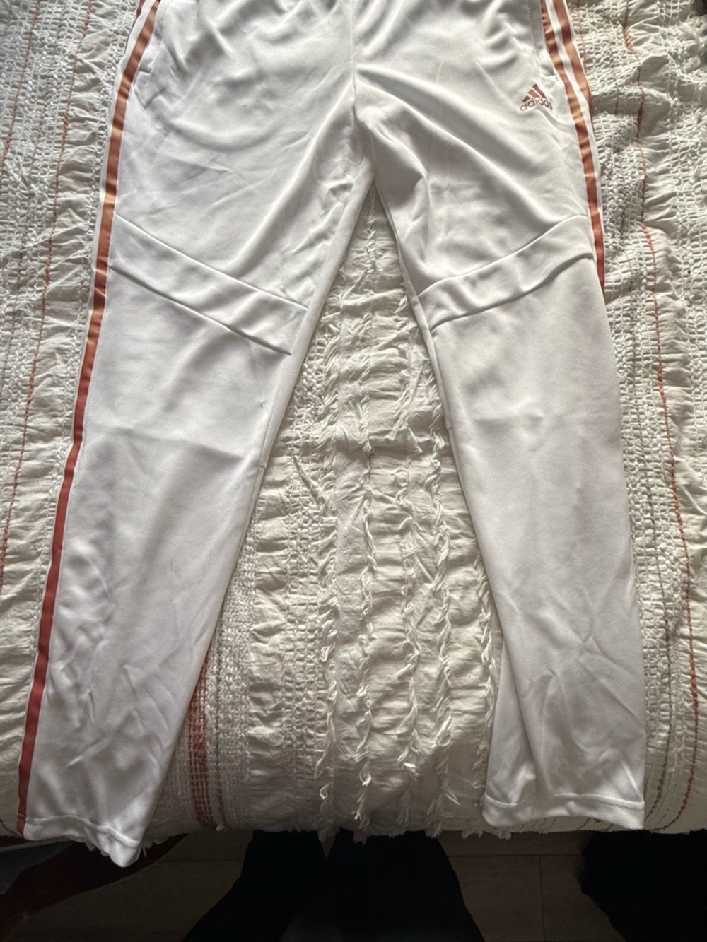 (Pack of 2) adidas White Jogger Pants with Metallic Accent